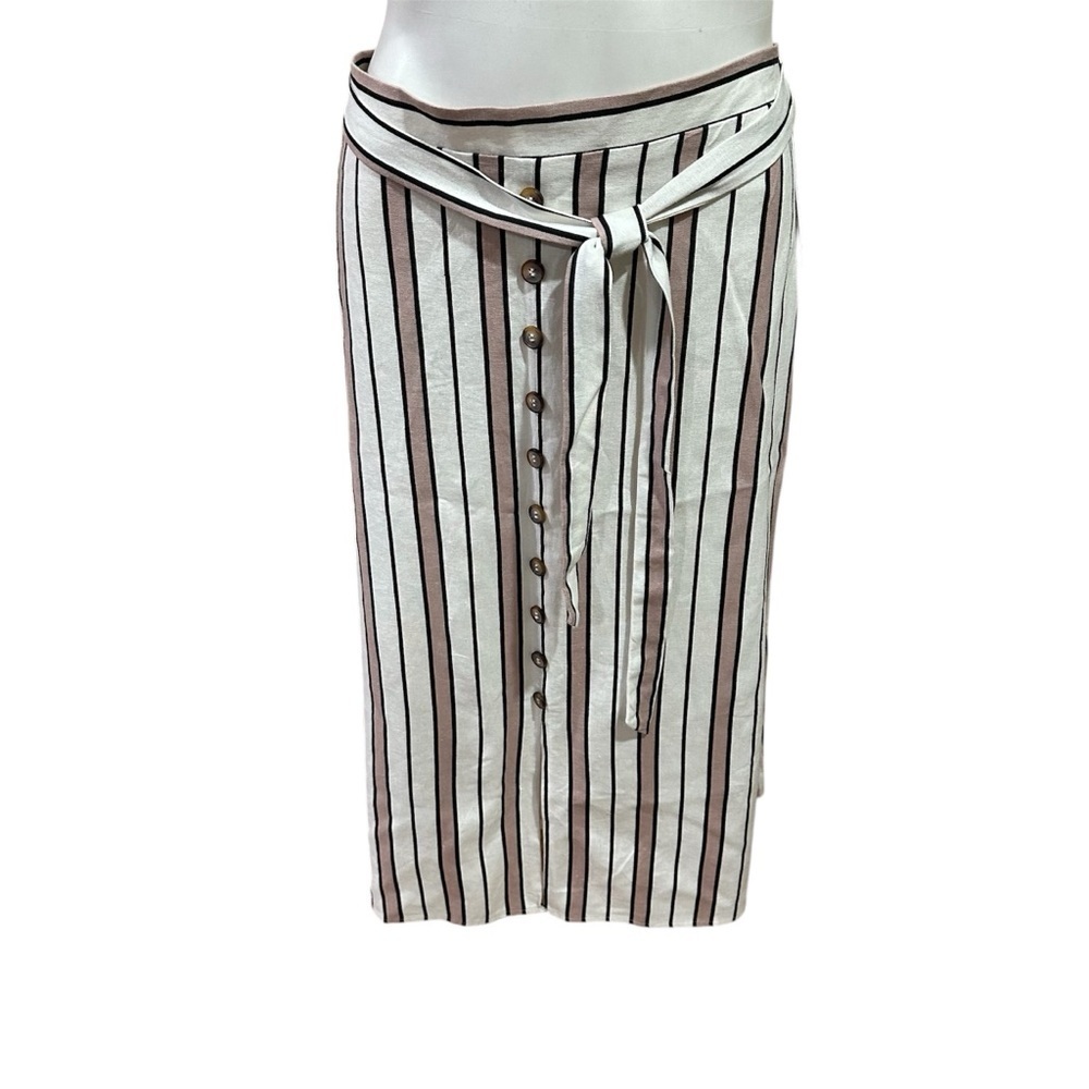 New York clothing Striped White and Brown Skirt